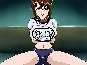 Caught hentai babe gets tied up